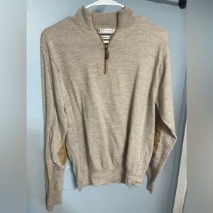 Peter Miller 100% Merino Wool quarter zip pullover Sweater